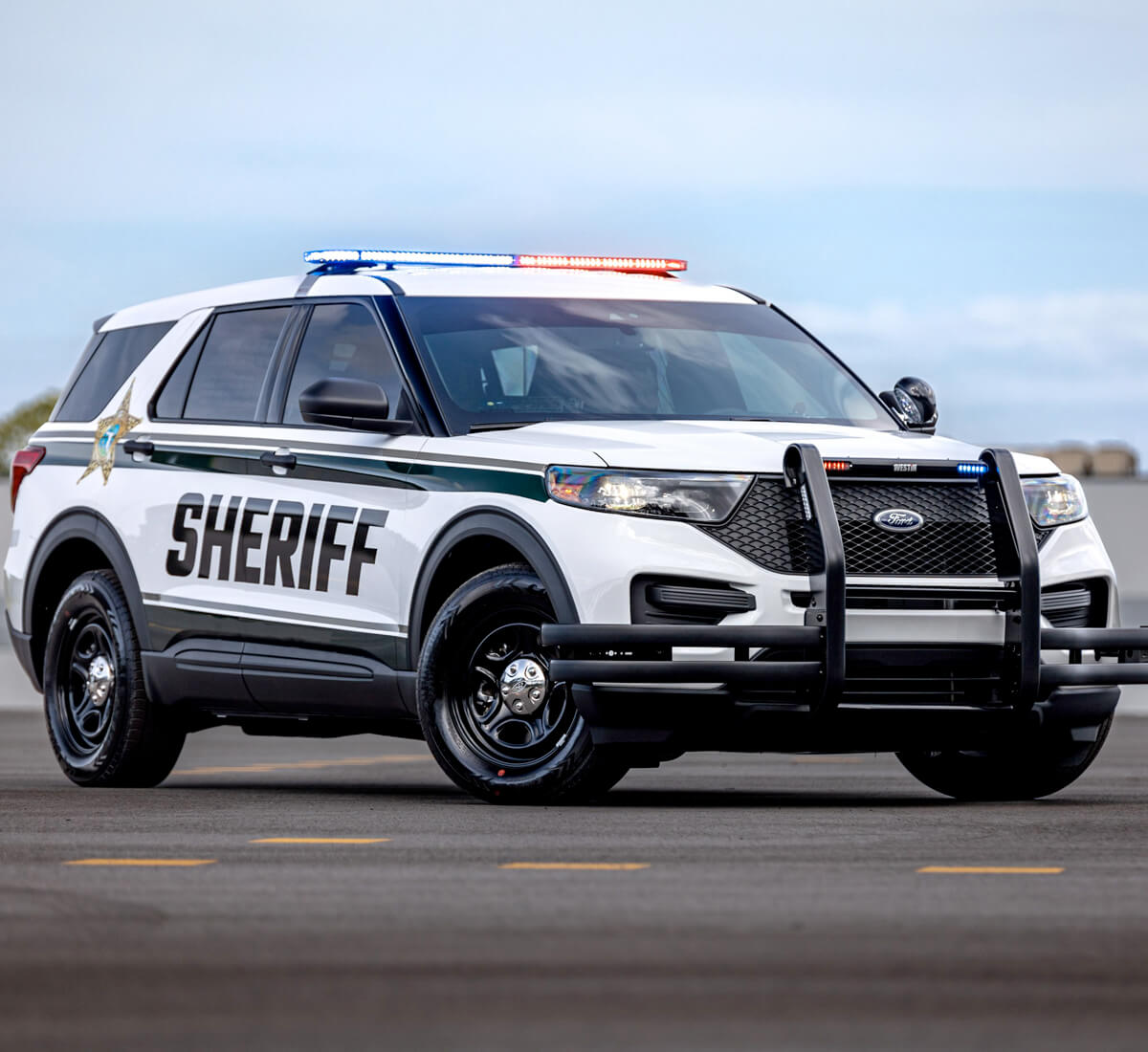 White Ford Police SUV